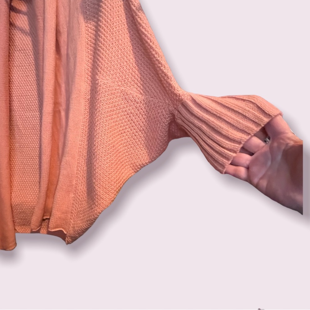 Military Hippie Open Cardigan Sweater, Peach | OS - Picture 5 of 8